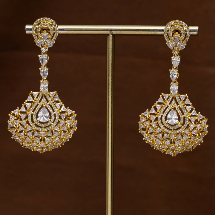 CZ Gold Finish Earrings