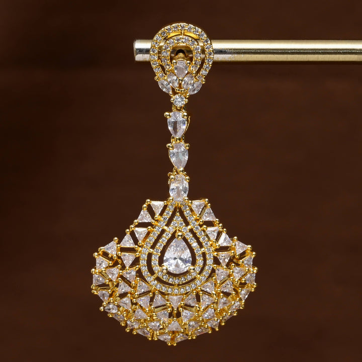 CZ Gold Finish Earrings