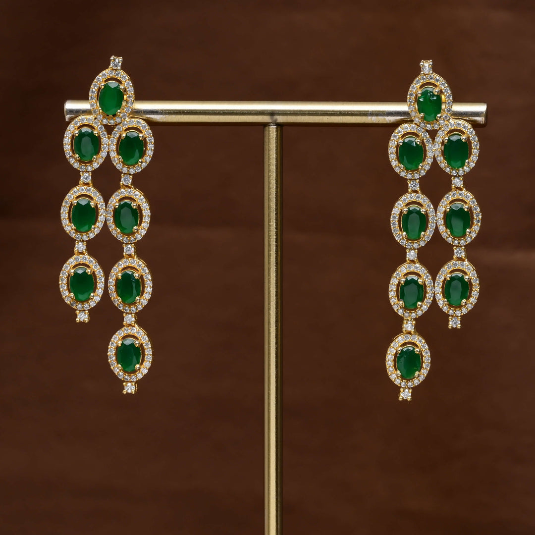 CZ Gold Finish Earrings