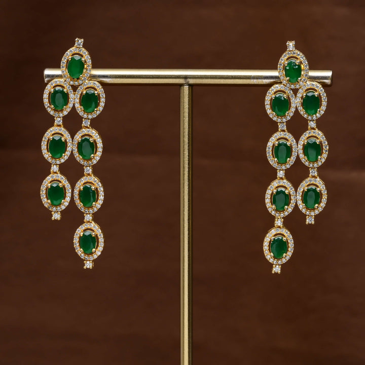 CZ Gold Finish Earrings