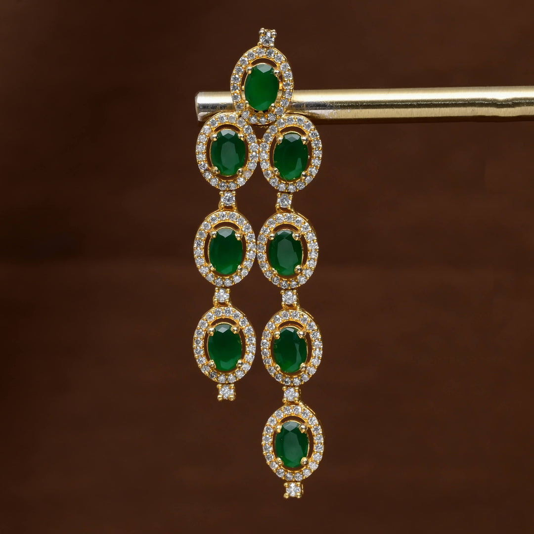 CZ Gold Finish Earrings