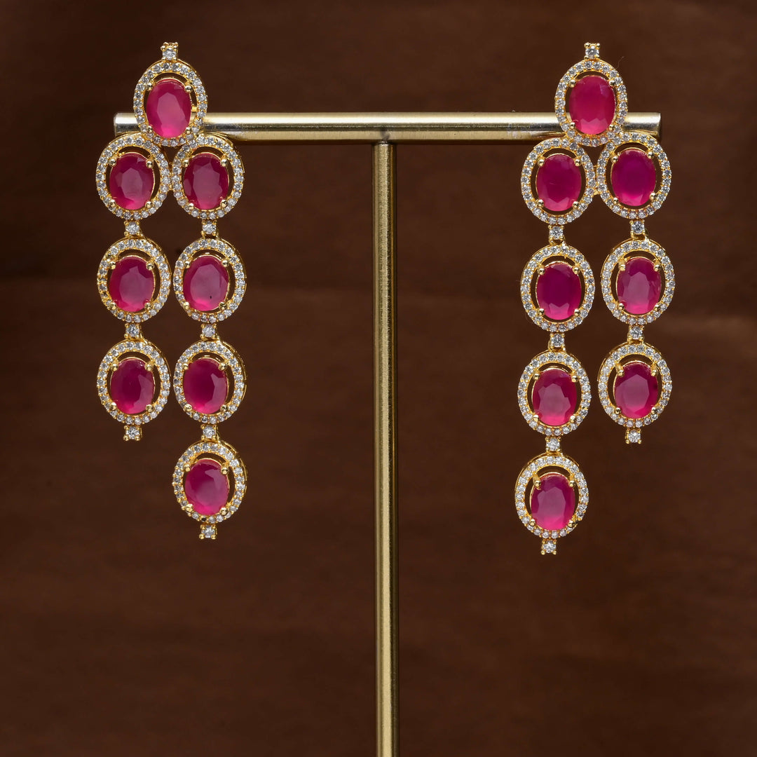 CZ Gold Finish Earrings