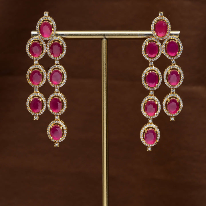 CZ Gold Finish Earrings