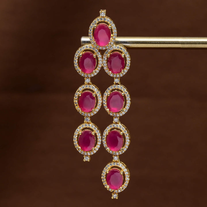 CZ Gold Finish Earrings