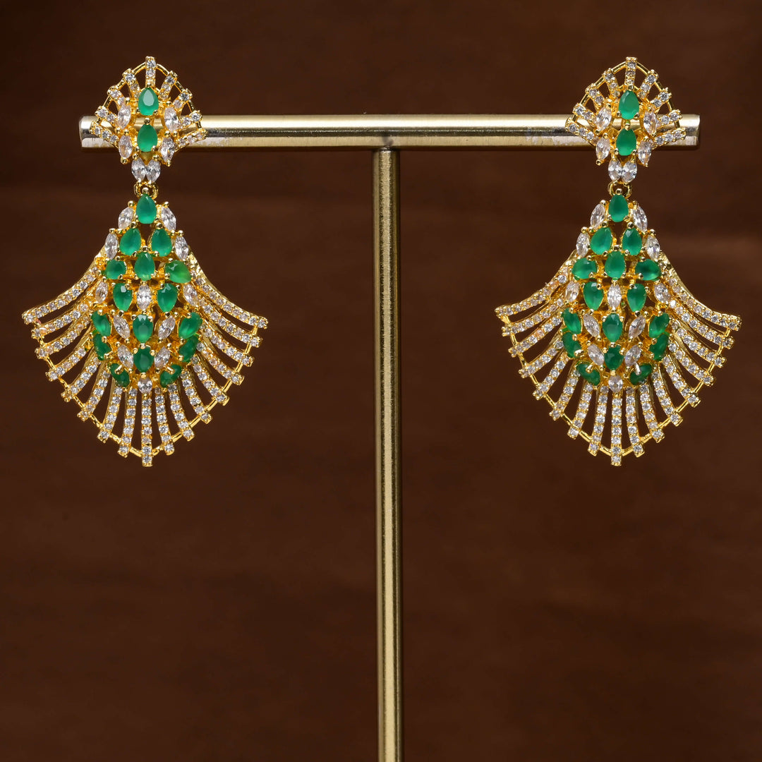 CZ Gold Finish Earrings