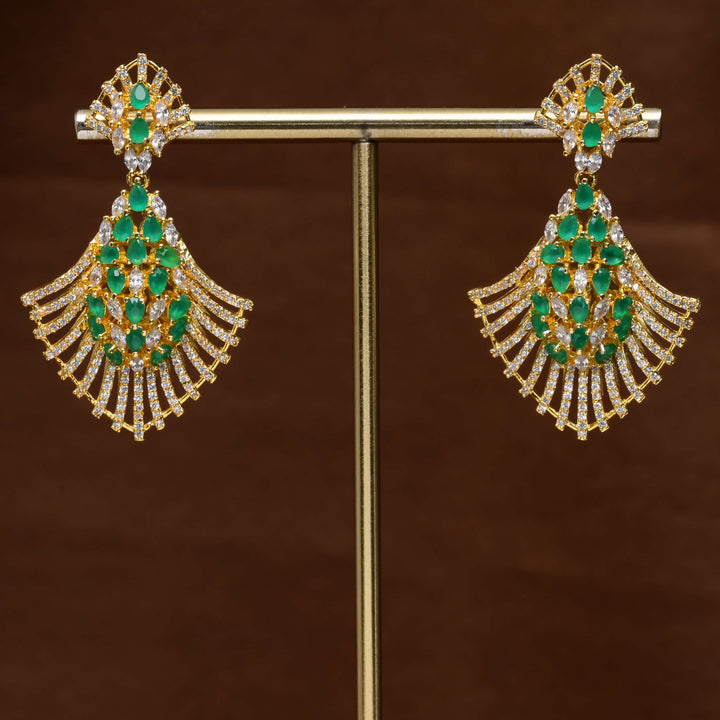 CZ Gold Finish Earrings