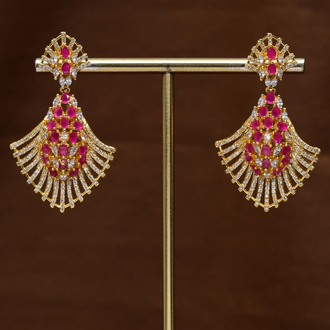 CZ Gold Finish Earrings