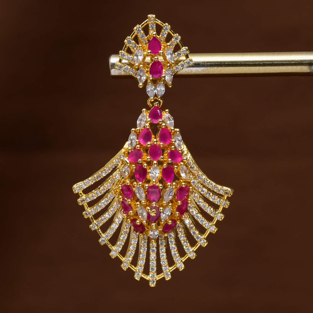 CZ Gold Finish Earrings
