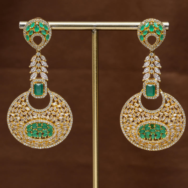 CZ Gold Finish Earrings