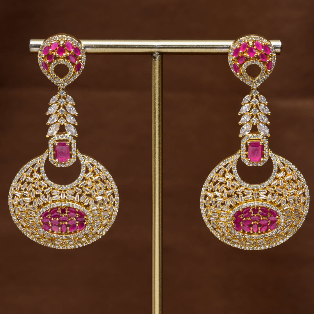 CZ Gold Finish Earrings