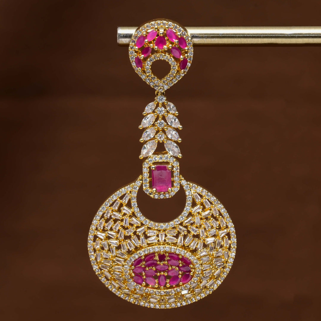 CZ Gold Finish Earrings