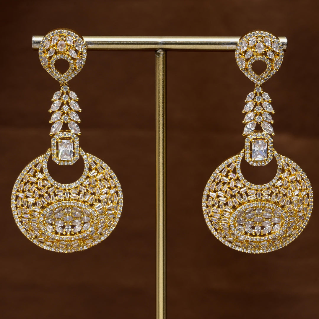 CZ Gold Finish Earrings