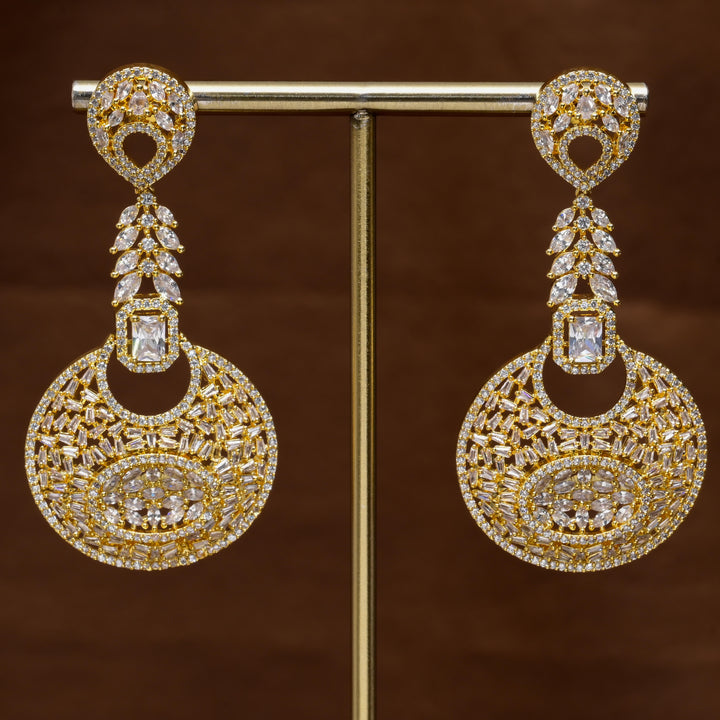 CZ Gold Finish Earrings