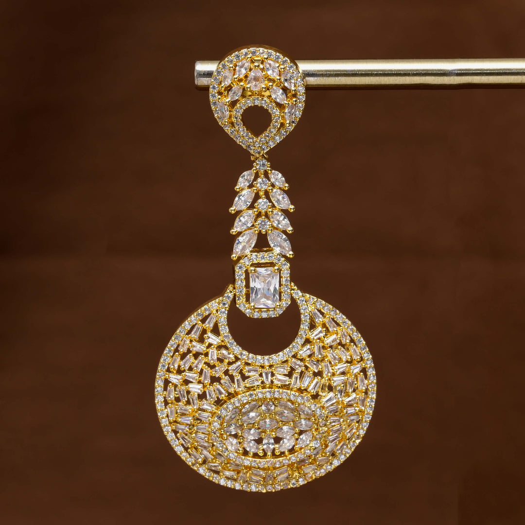 CZ Gold Finish Earrings