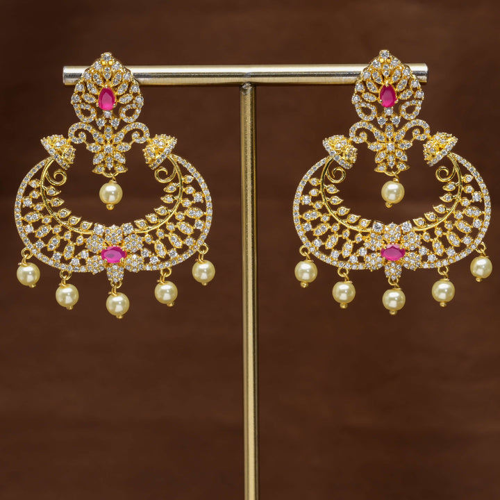 CZ Gold Finish Earrings