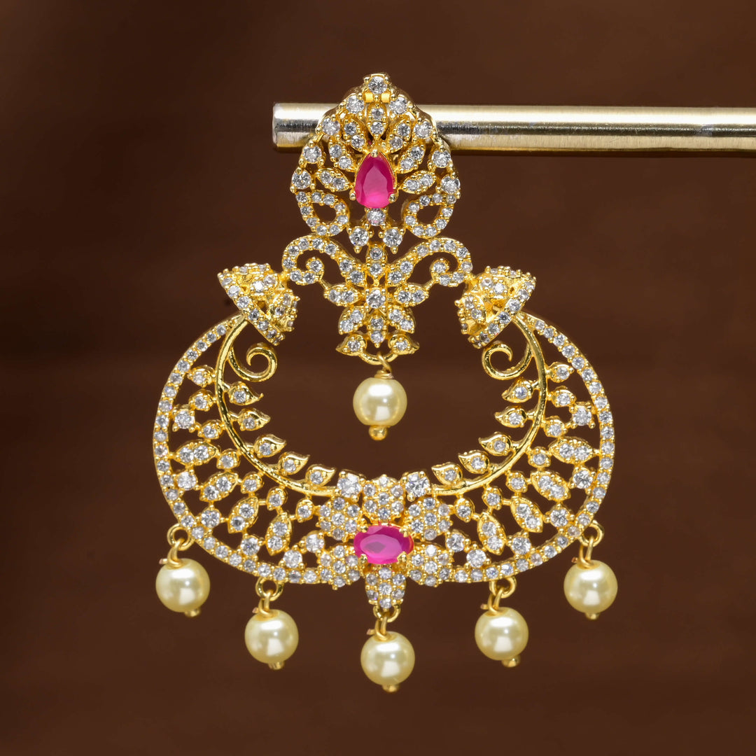 CZ Gold Finish Earrings