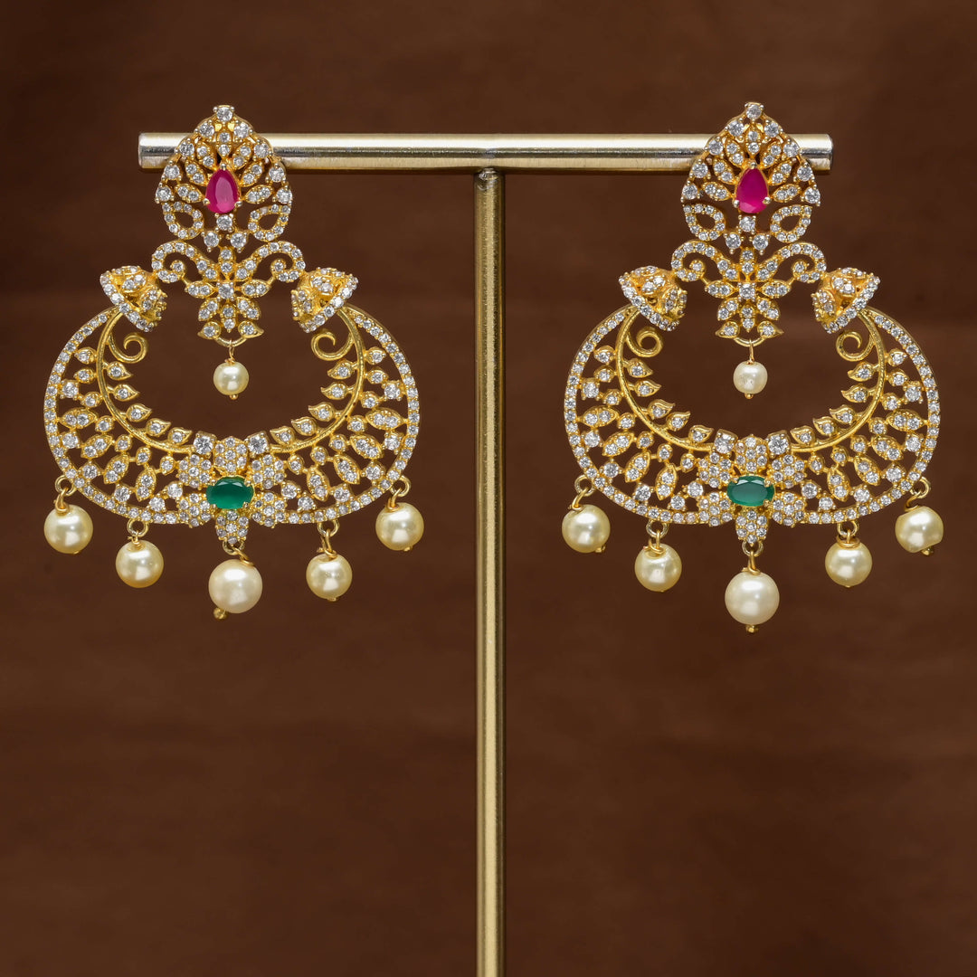 CZ Gold Finish Earrings