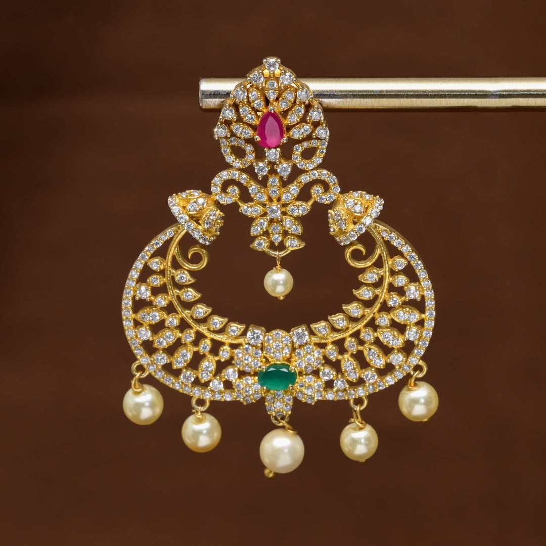 CZ Gold Finish Earrings