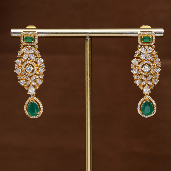 CZ Gold Finish Earrings