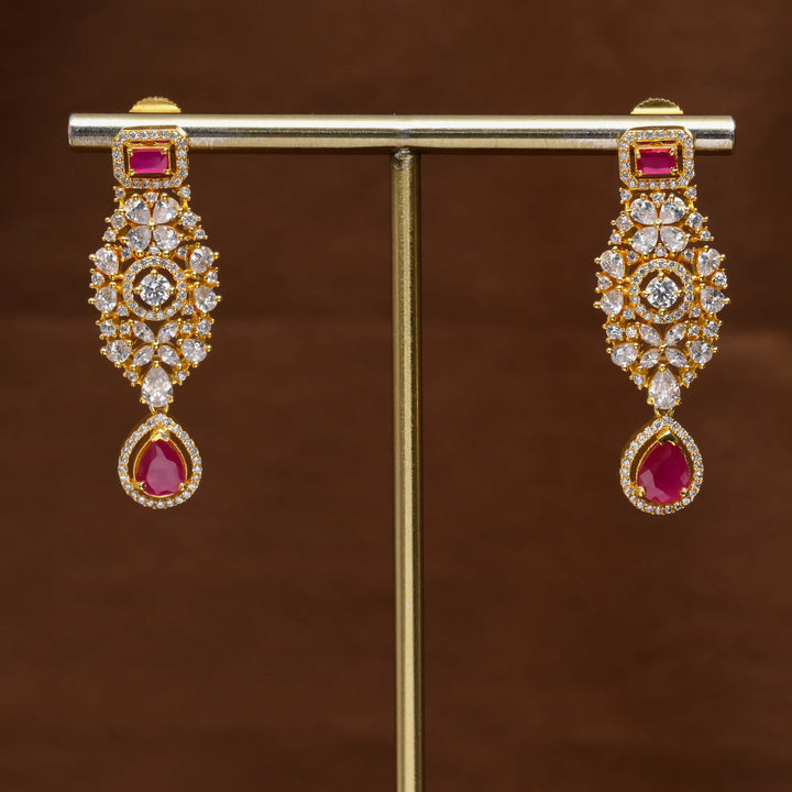 CZ Gold Finish Earrings