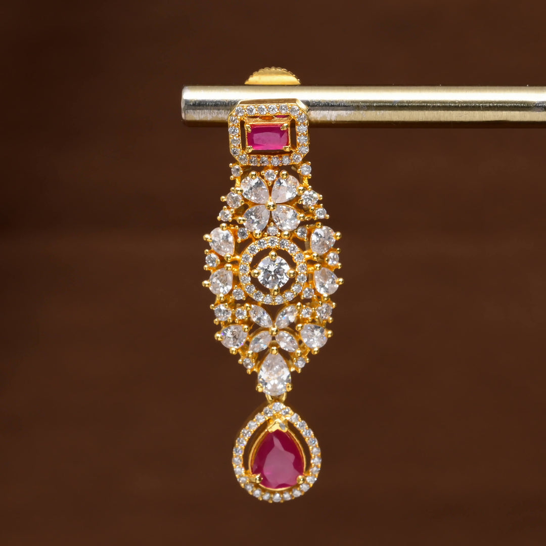 CZ Gold Finish Earrings