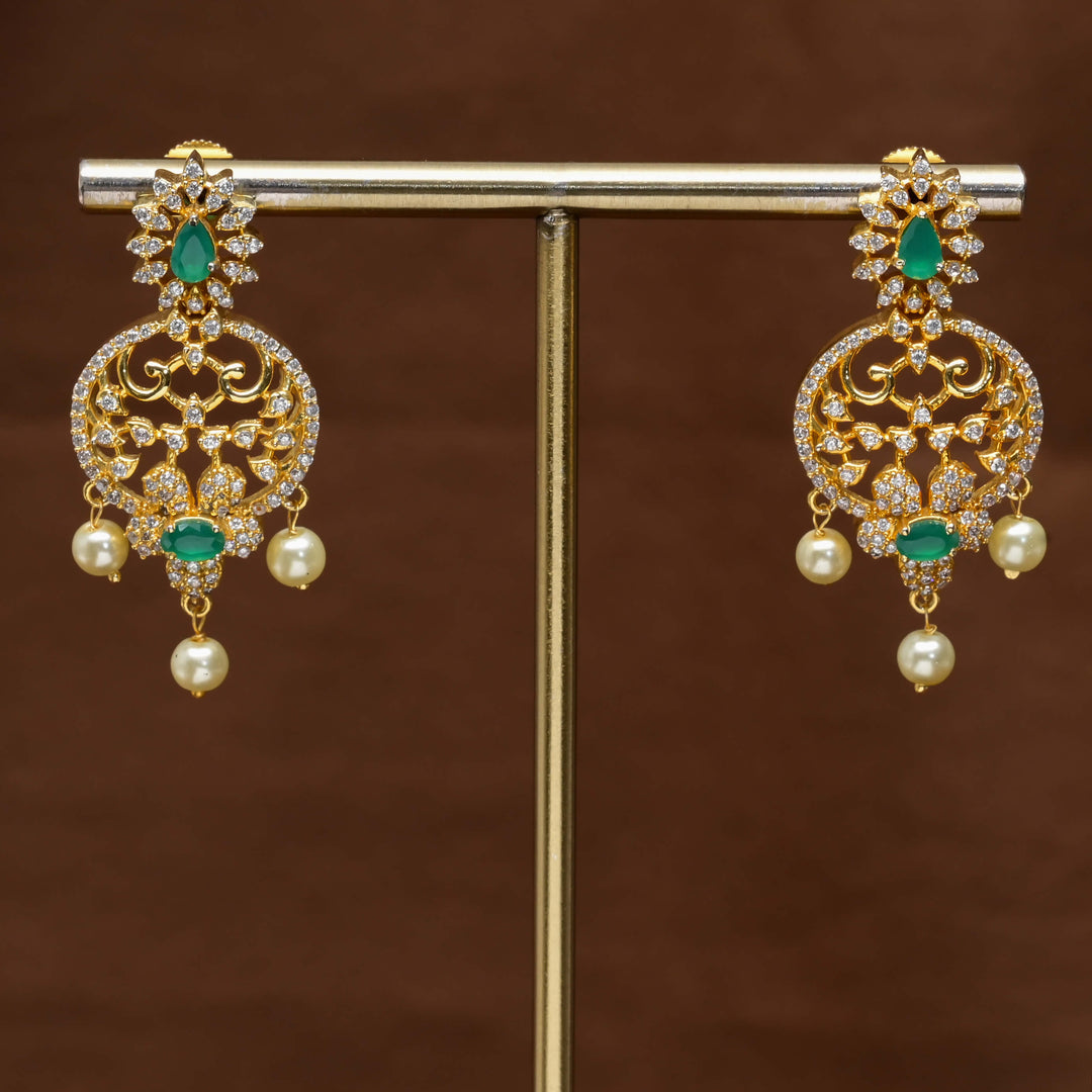 CZ Gold Finish Earrings