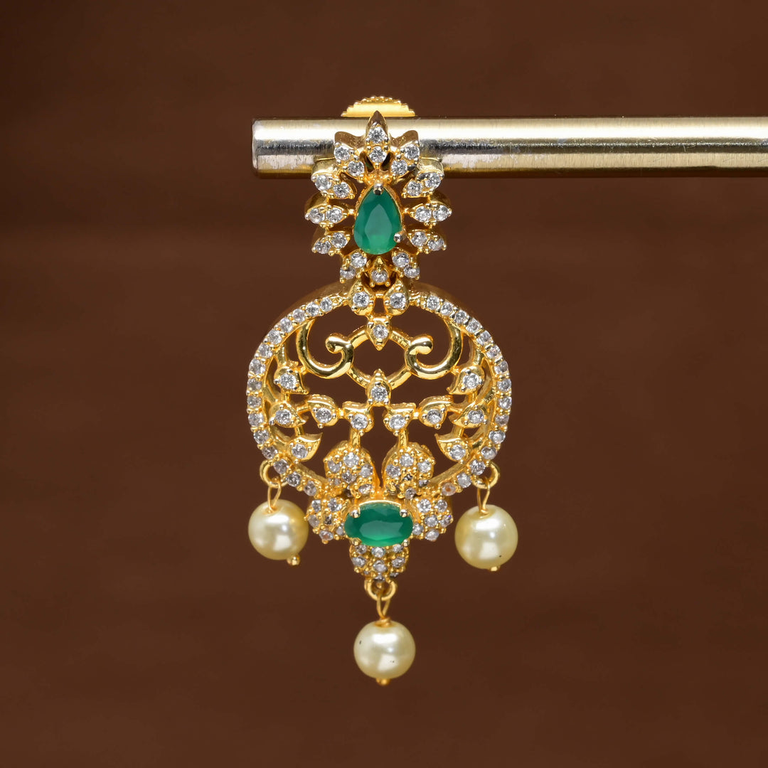 CZ Gold Finish Earrings
