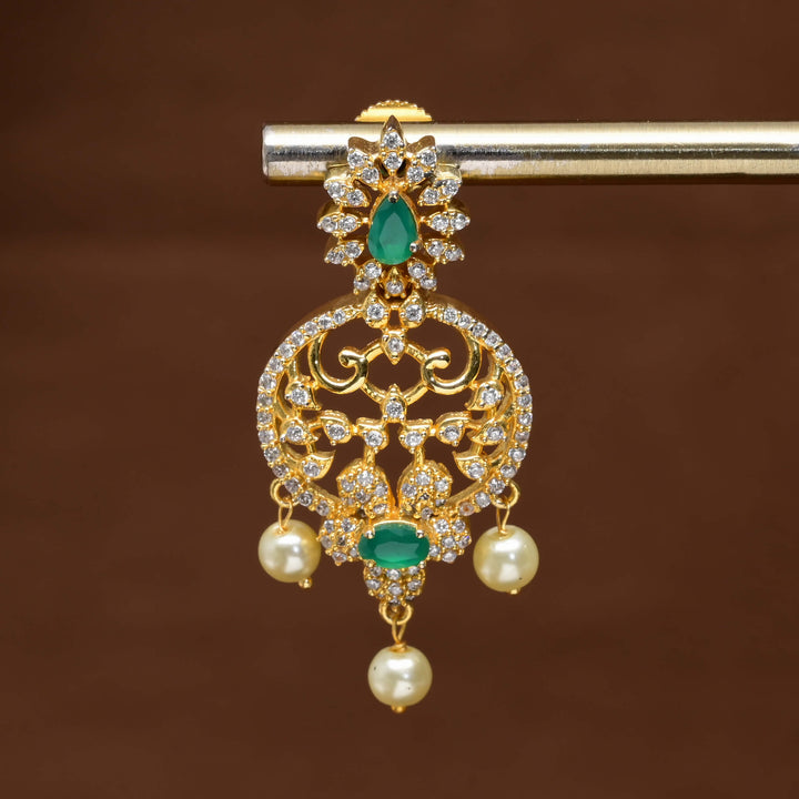 CZ Gold Finish Earrings