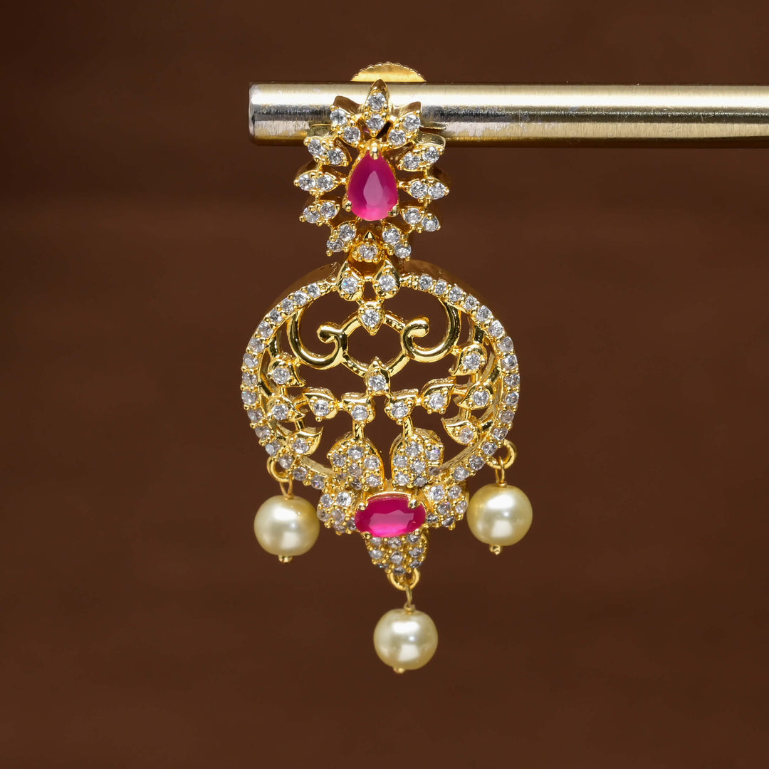 CZ Gold Finish Earrings