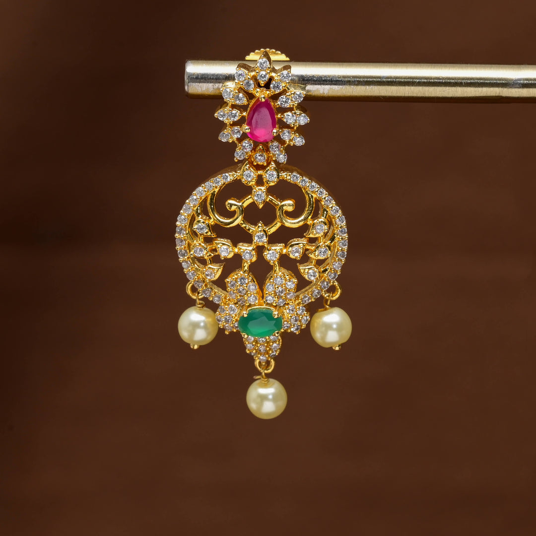 CZ Gold Finish Earrings