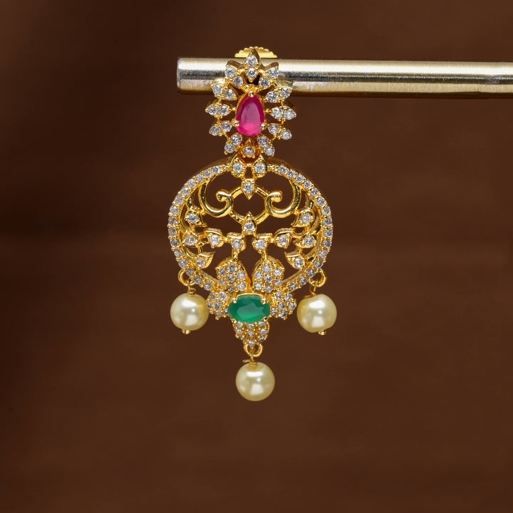 CZ Gold Finish Earrings