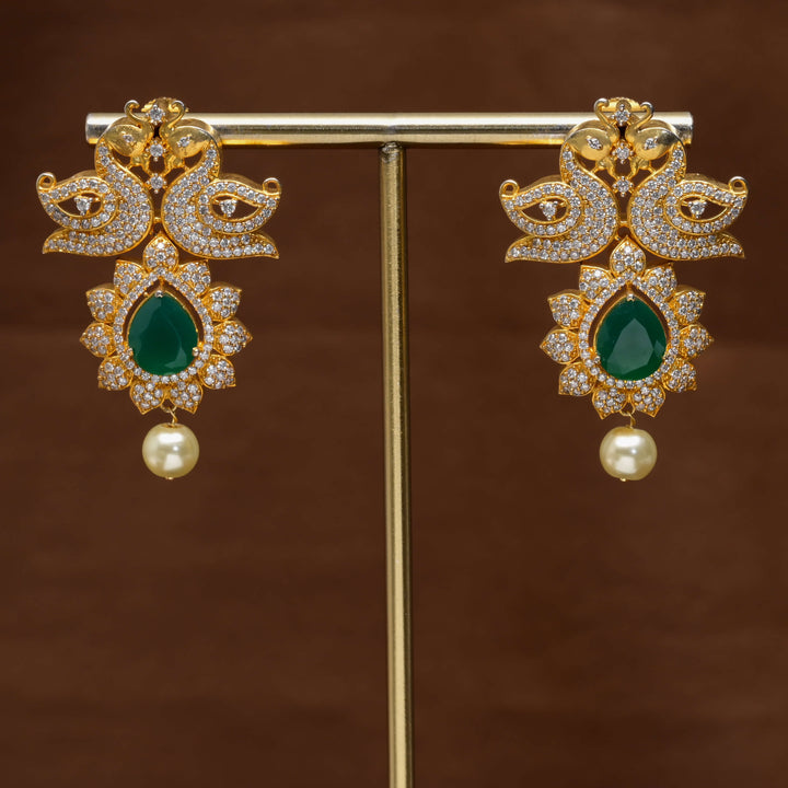 CZ Gold Finish Earrings