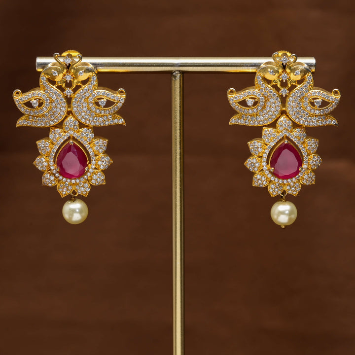 CZ Gold Finish Earrings