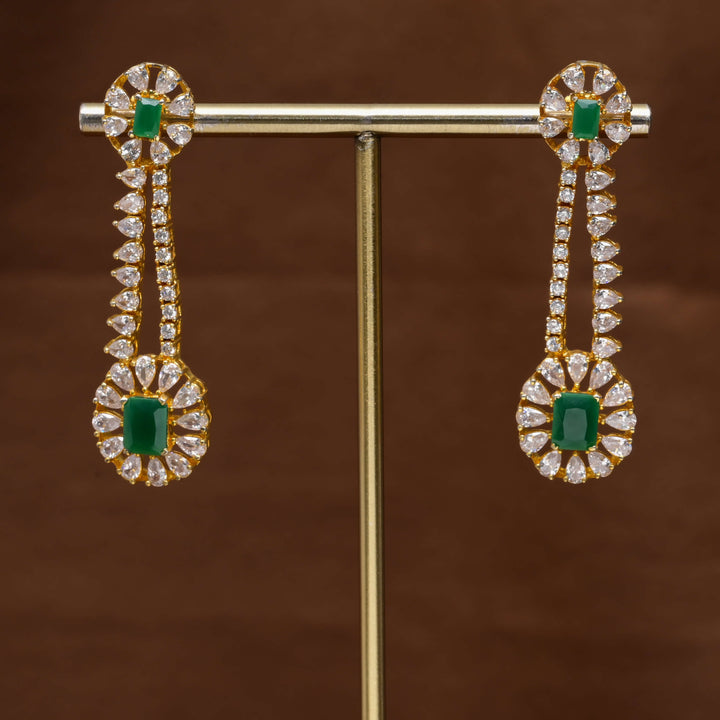 CZ Gold Finish Earrings