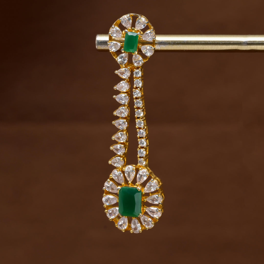 CZ Gold Finish Earrings