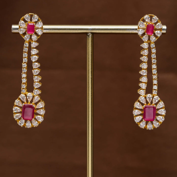 CZ Gold Finish Earrings