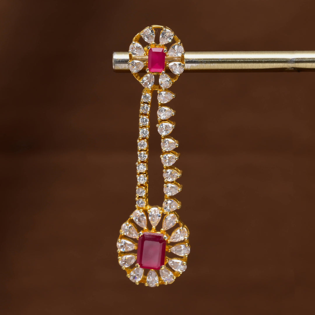 CZ Gold Finish Earrings