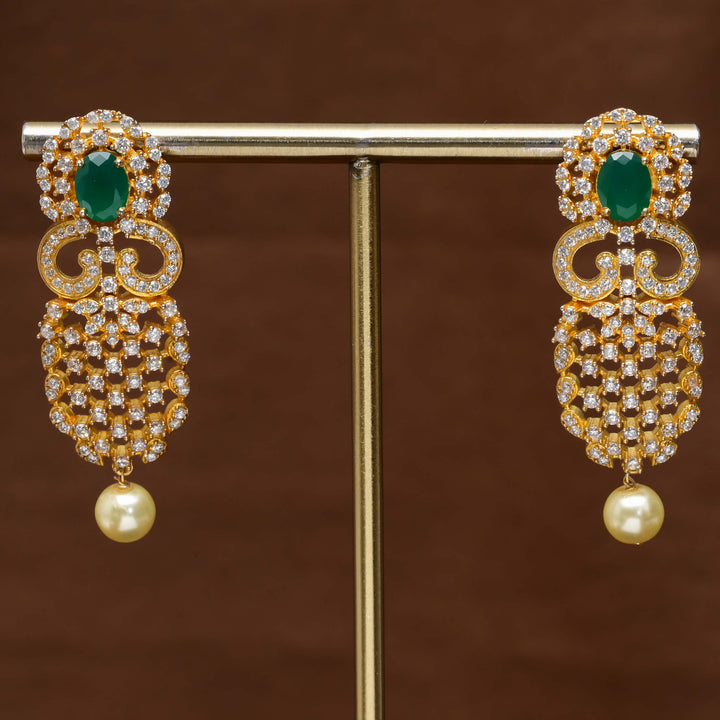 CZ Gold Finish Earrings