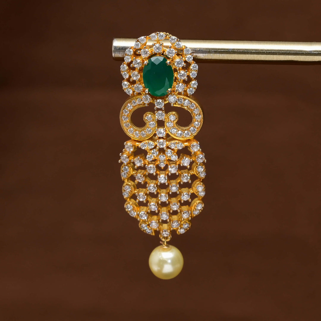 CZ Gold Finish Earrings