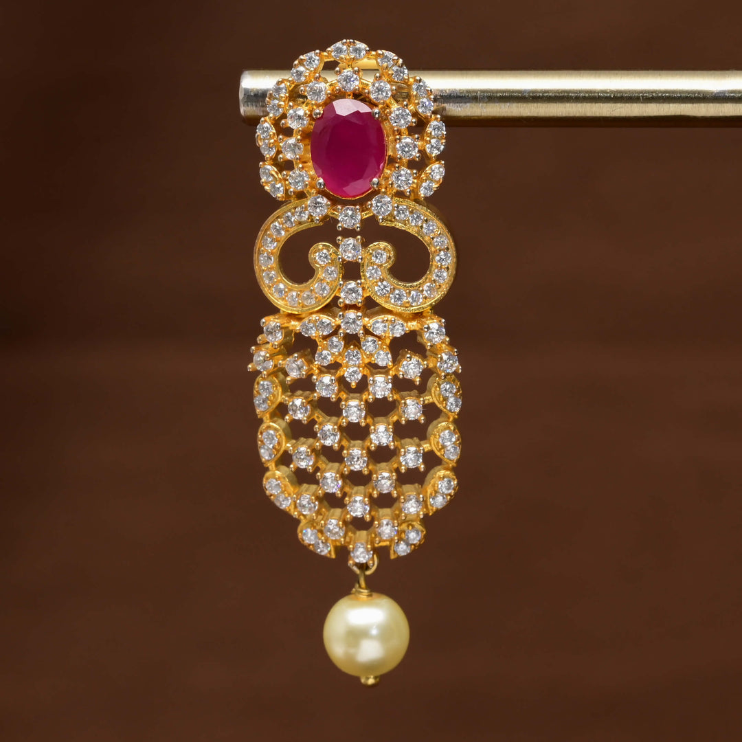 CZ Gold Finish Earrings