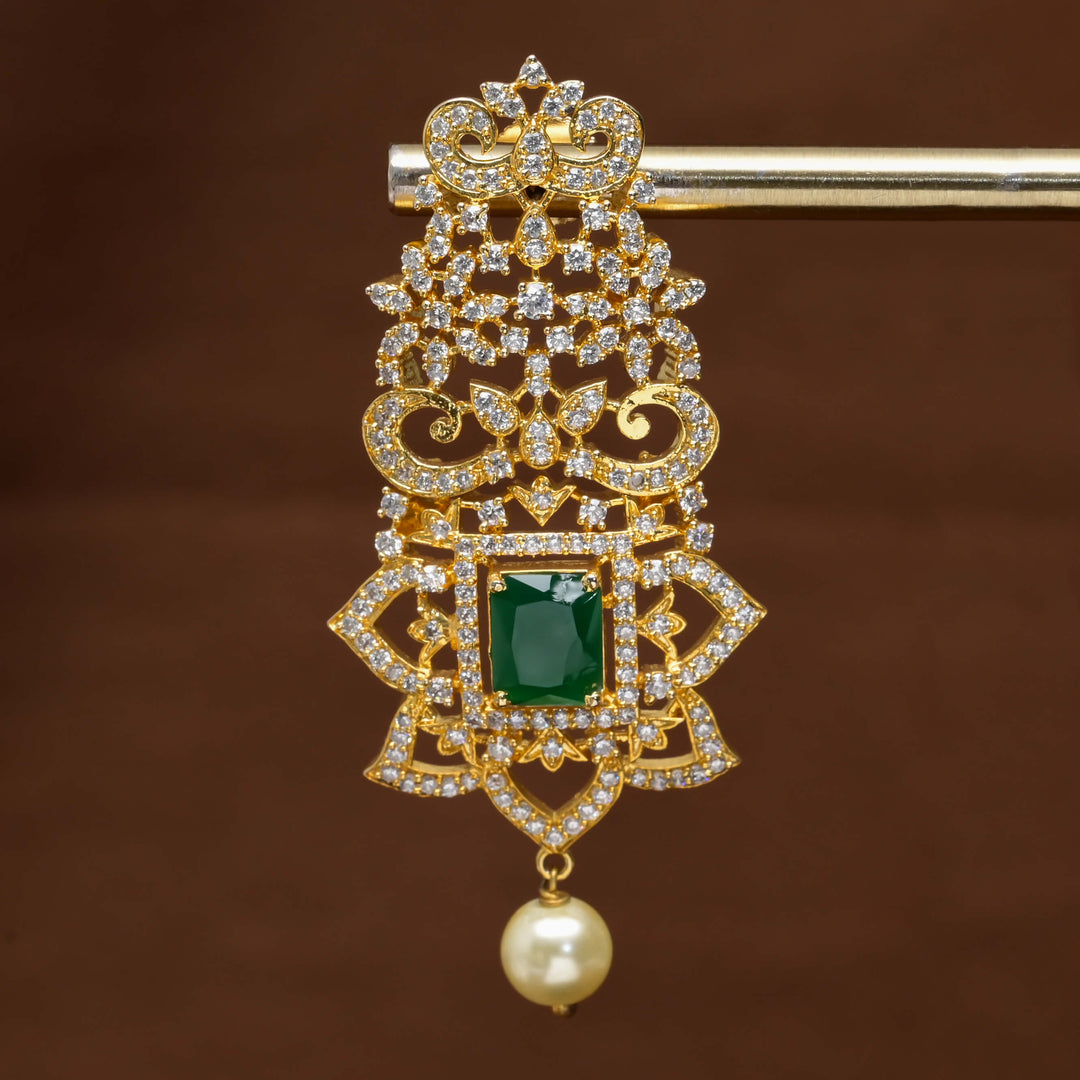 CZ Gold Finish Earrings