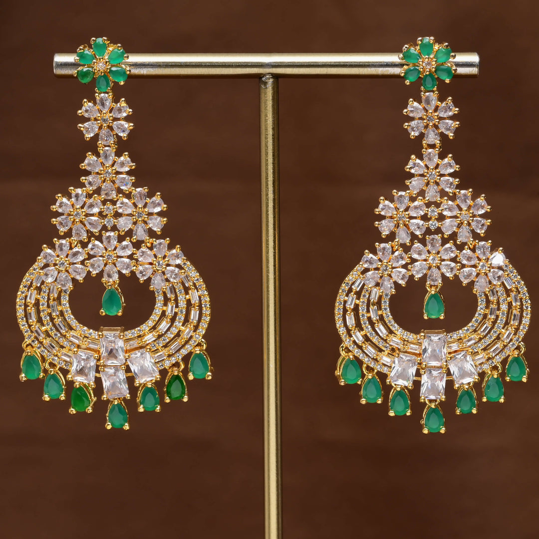CZ Gold Finish Earrings