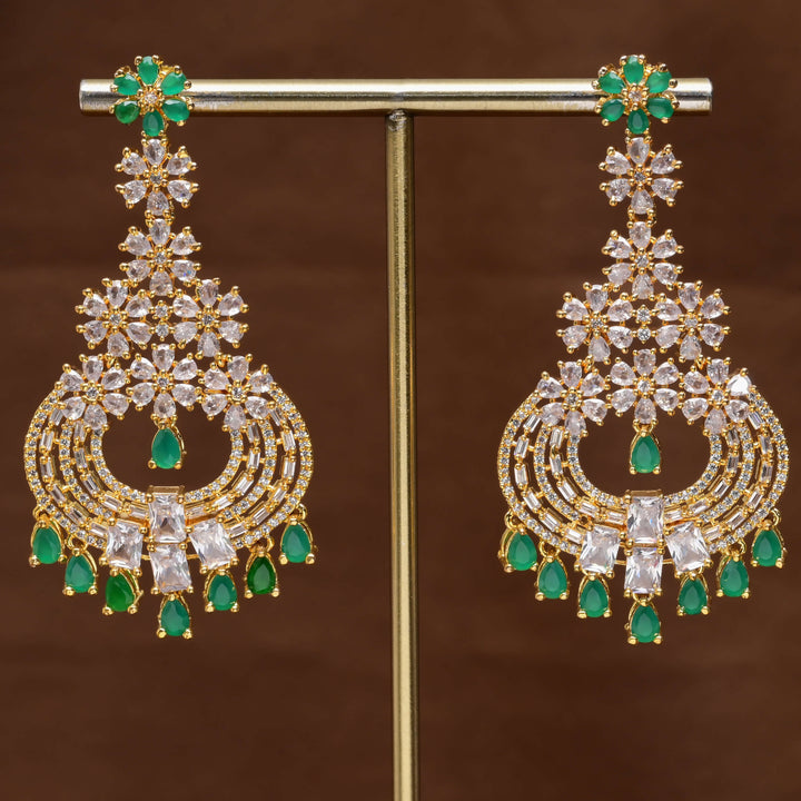 CZ Gold Finish Earrings