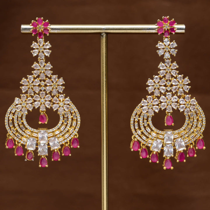 CZ Gold Finish Earrings
