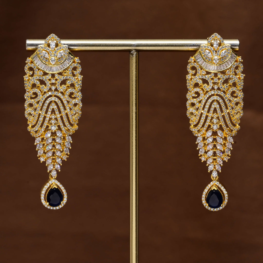 CZ Gold Finish Earrings