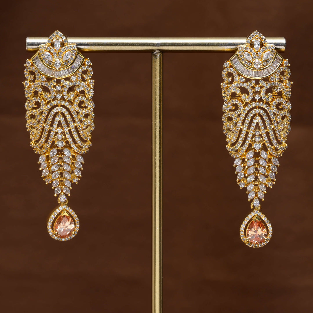 CZ Gold Finish Earrings
