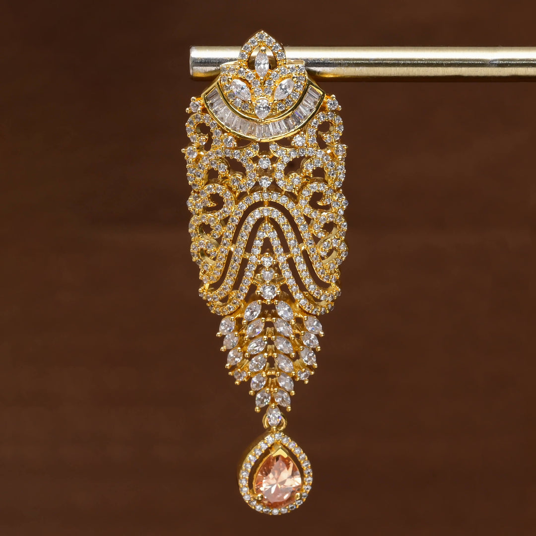 CZ Gold Finish Earrings