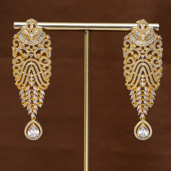 CZ Gold Finish Earrings