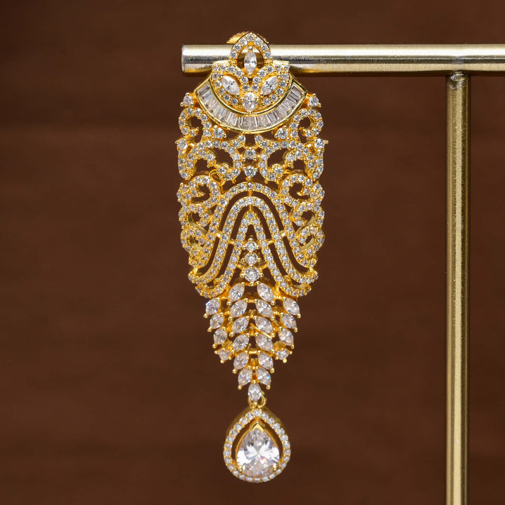 CZ Gold Finish Earrings