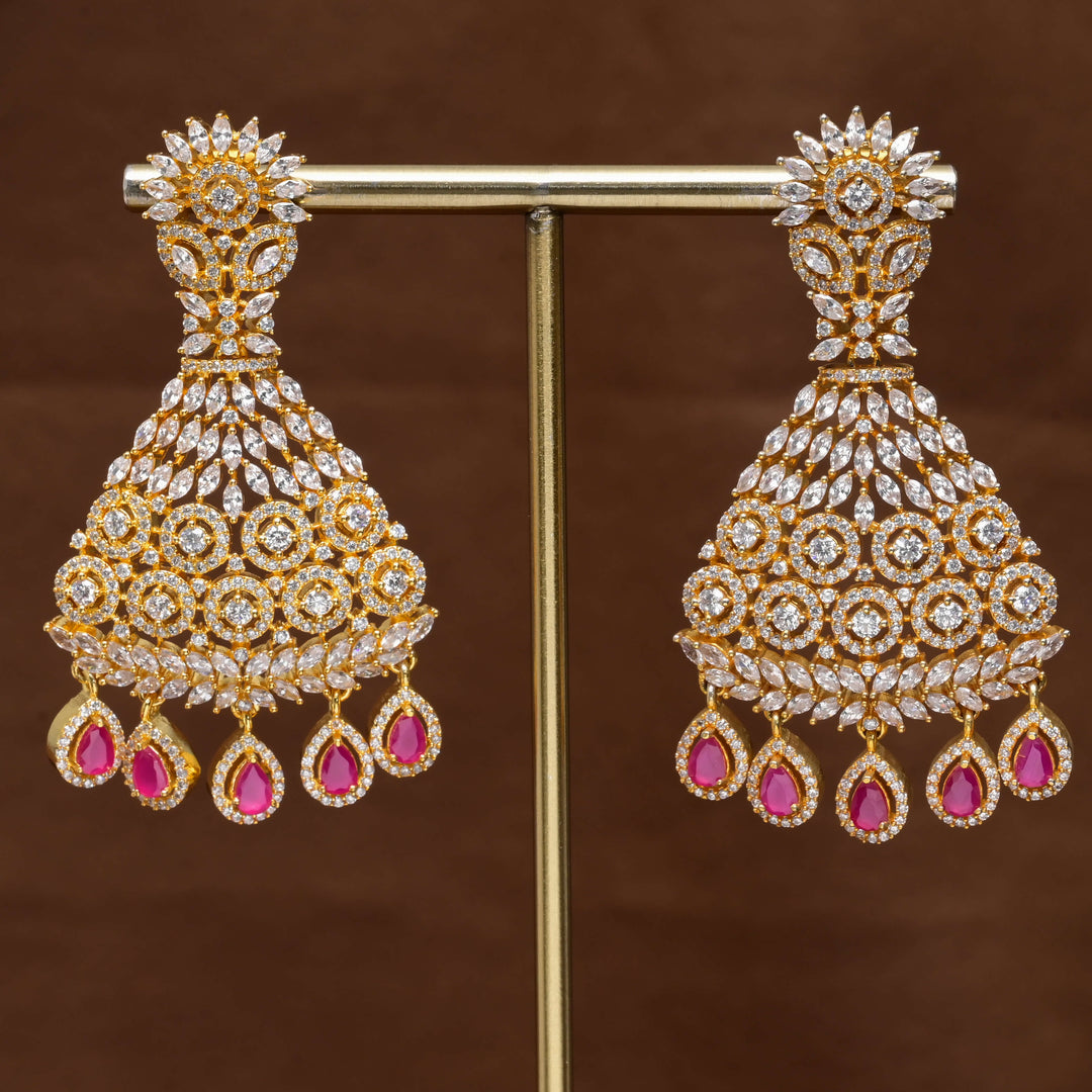 CZ Gold Finish Earrings